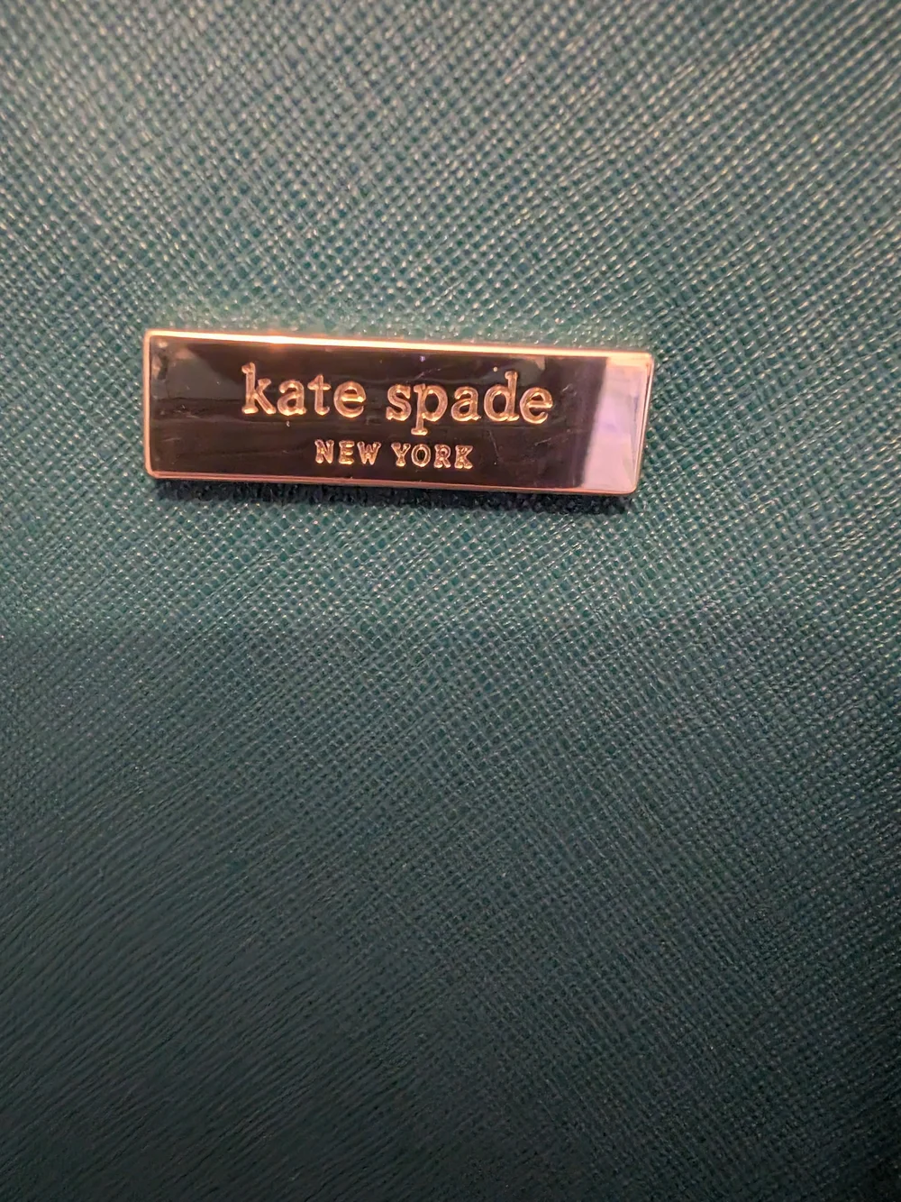 kate spade deep teal dome satchel with gold-tone accents